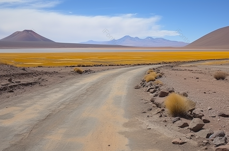 秋天的岩石沙漠和湖泊草地,高清,摄影图,摄影图片,图片大全,摄影图免费下载